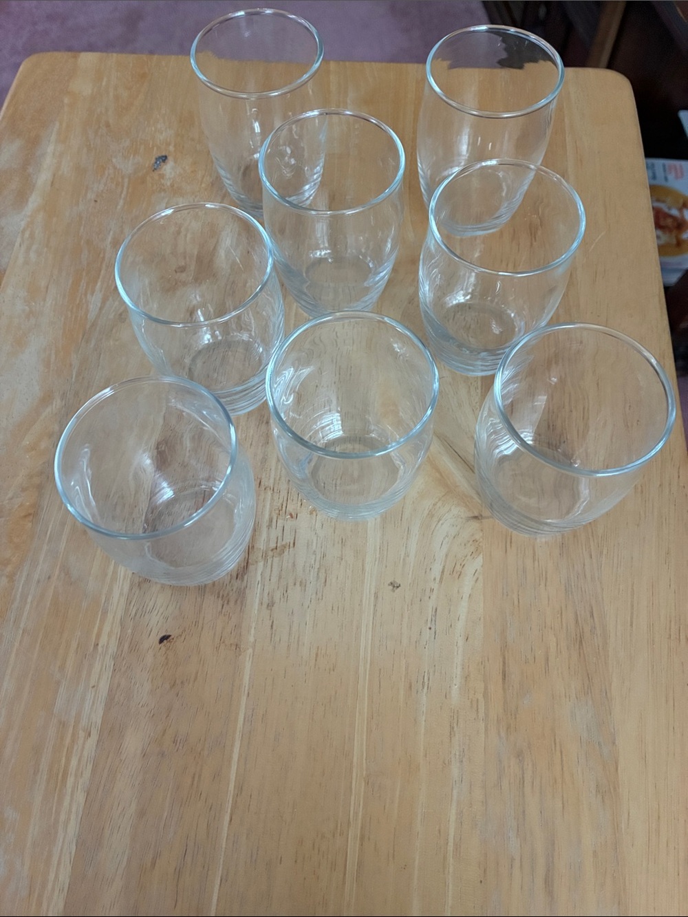 Clear Glass Tumblers - Set of 8